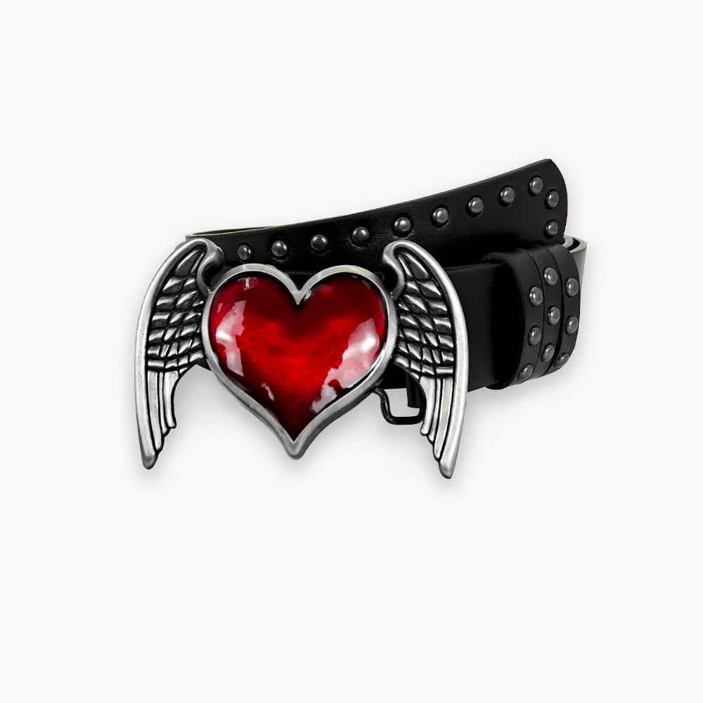 Unisex Jeans Belt sword red heart Gothic