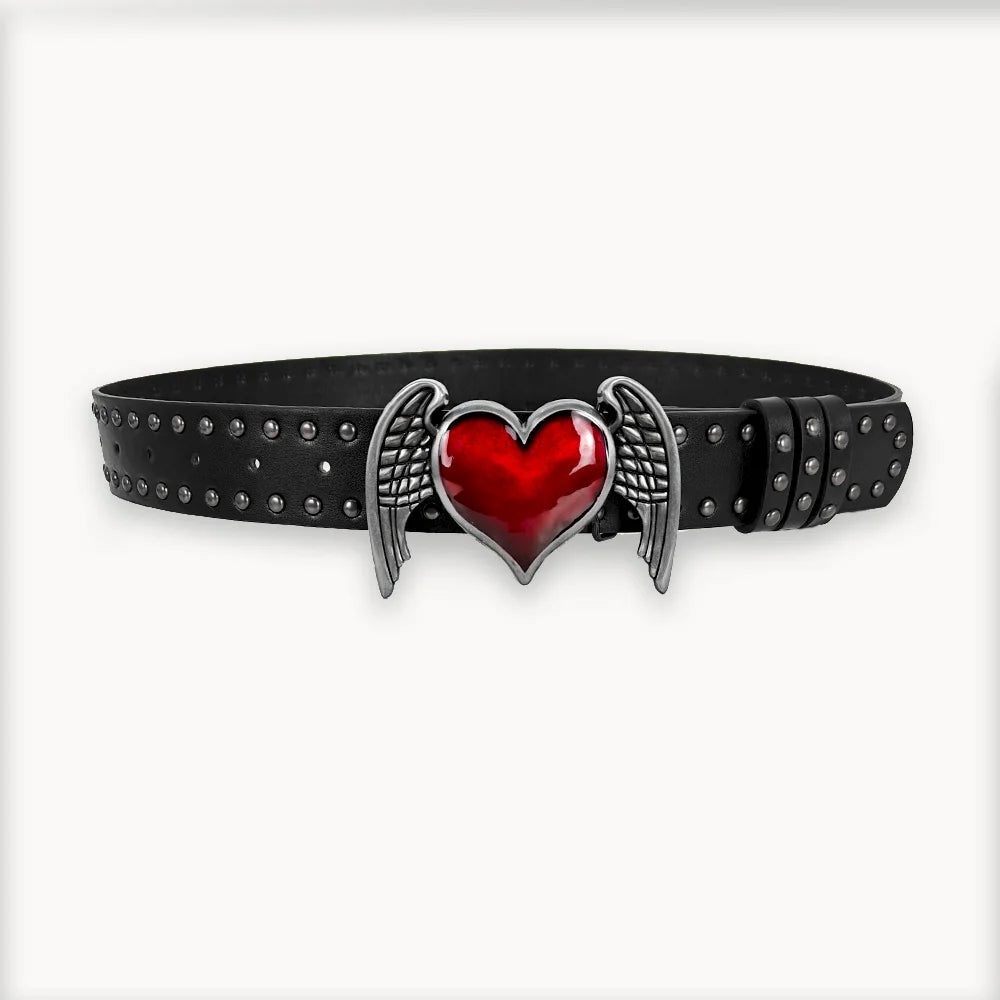 Unisex Jeans Belt sword red heart Gothic