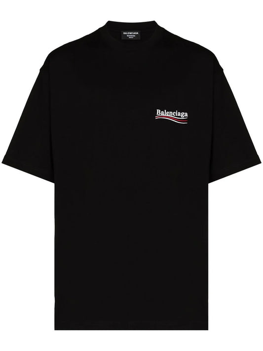 BALENCIAGA POLITICAL CAMPAIGN PRINTED LOGO OVERSIZED T-SHIRT