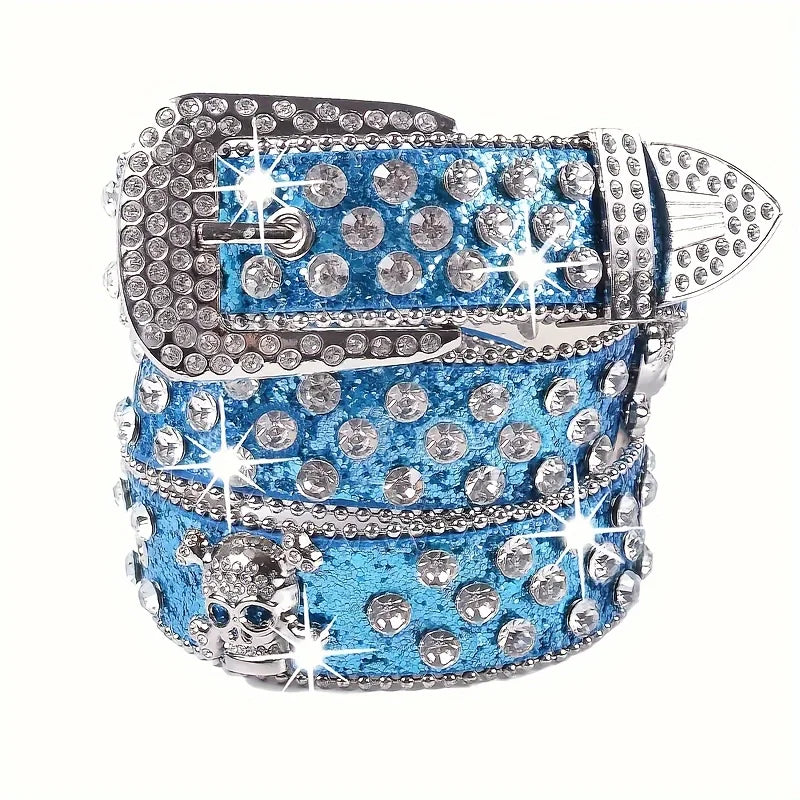 Stylish Rhinestone Western Cowgirl Style Y2K Belt
