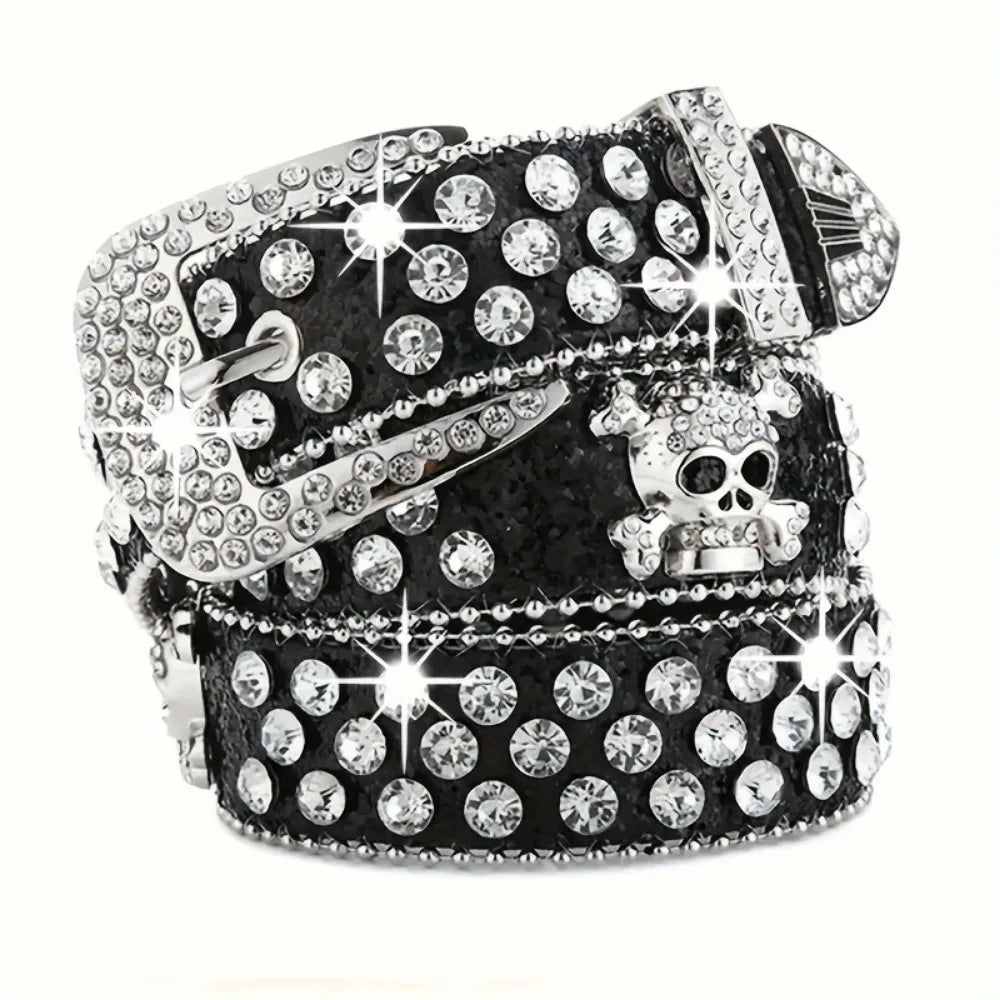 Stylish Rhinestone Western Cowgirl Style Y2K Belt
