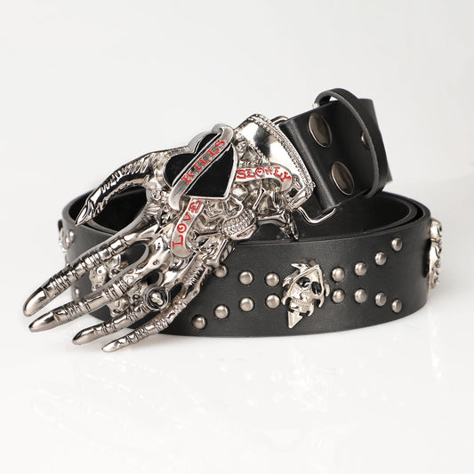 Gothic Punk Leather Y2k Belt