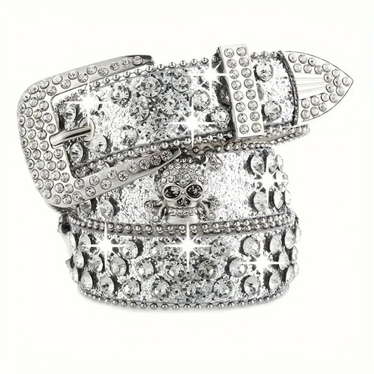 Stylish Rhinestone Western Cowgirl Style Y2K Belt