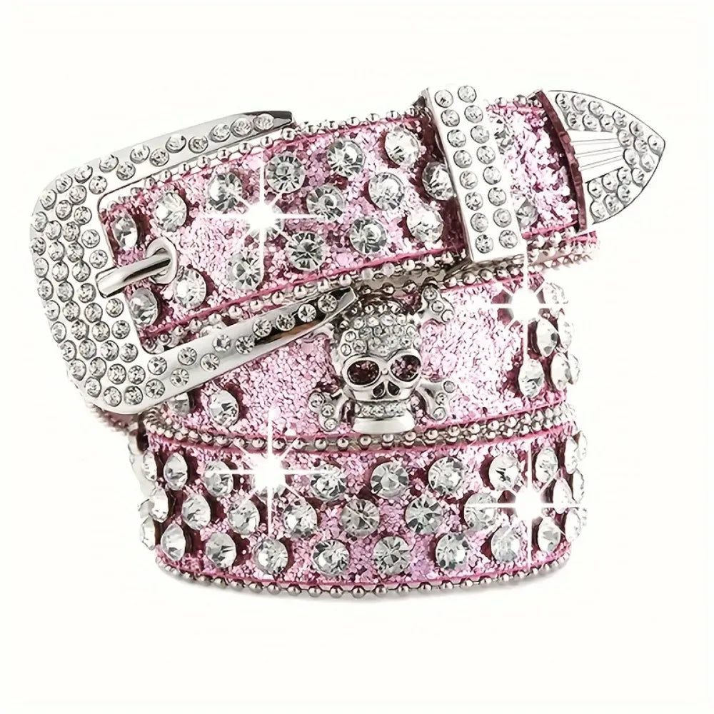 Stylish Rhinestone Western Cowgirl Style Y2K Belt