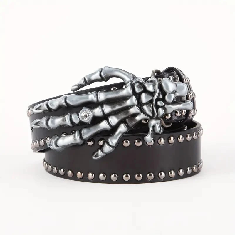 A Western Style Elk Buckle Pu Belt for Men and Women