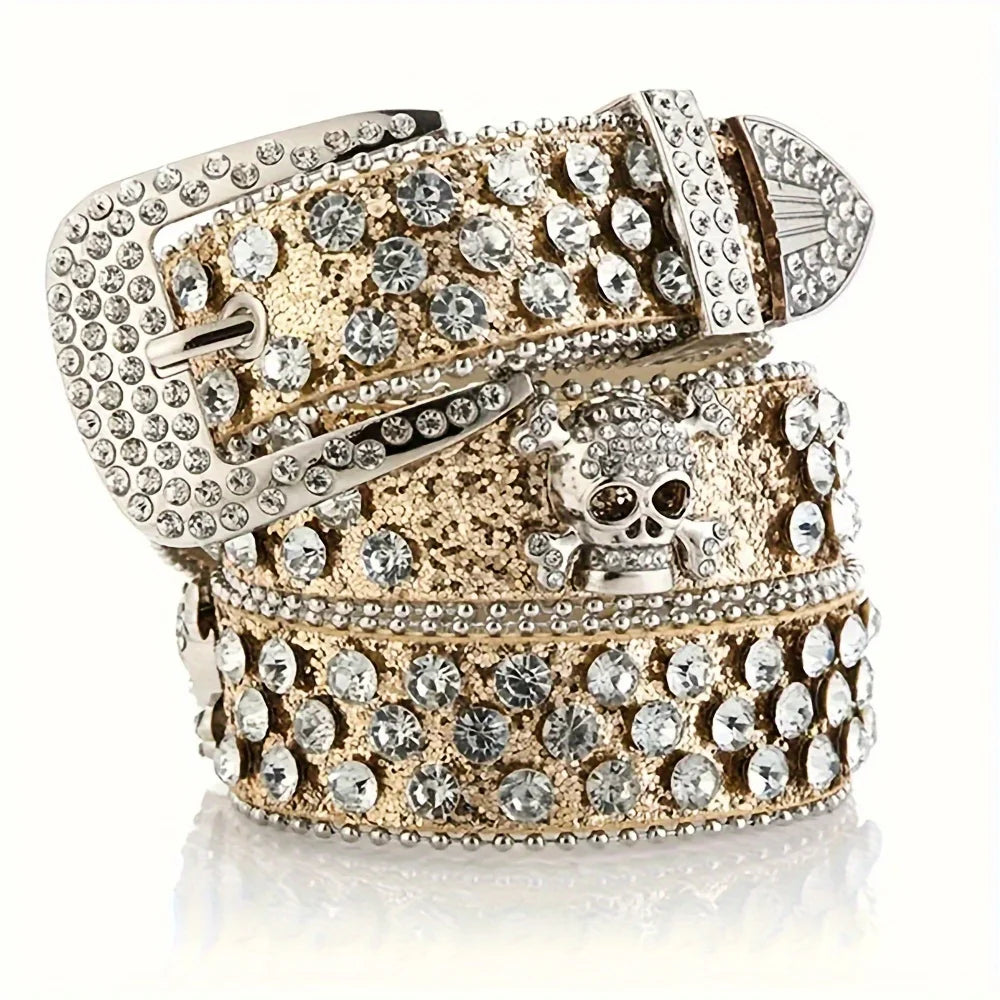 Stylish Rhinestone Western Cowgirl Style Y2K Belt