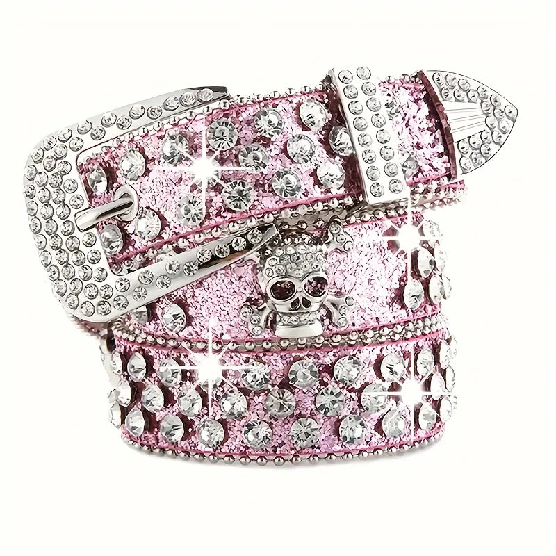 Stylish Rhinestone Western Cowgirl Style Y2K Belt