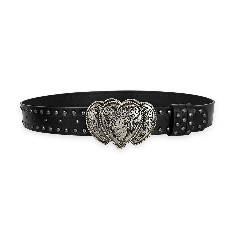 Unisex Jeans Belt sword red heart Gothic